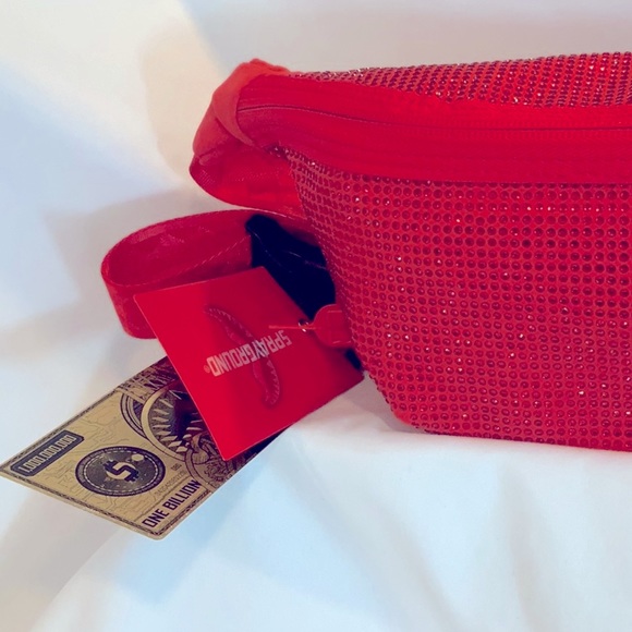 Sprayground Red Faux Crystal TRINITY BLING Crossbody - Picture 12 of 14